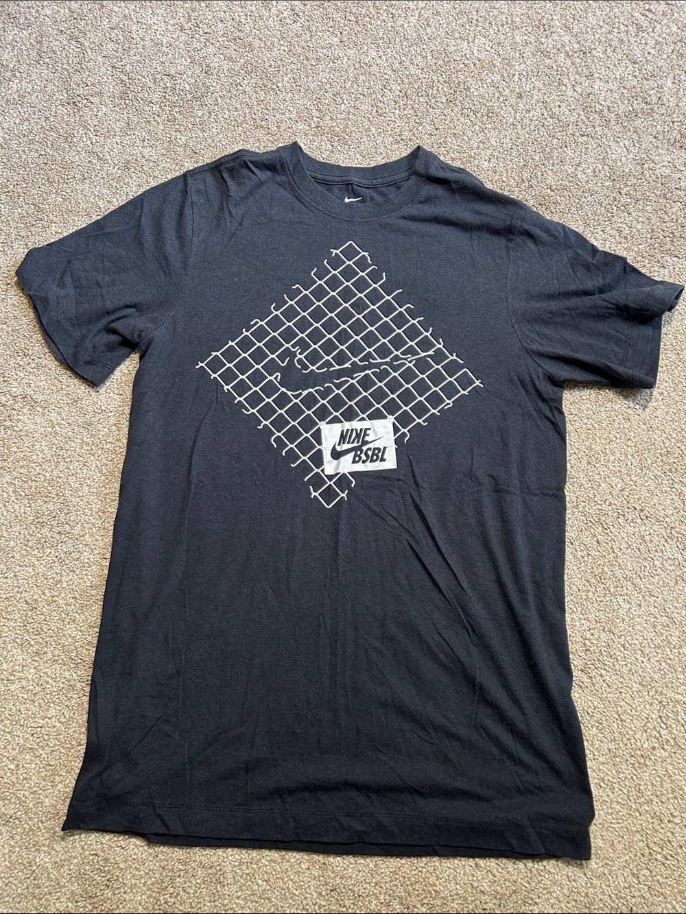 Nike Black Short-Sleeve Tee with White Graphic